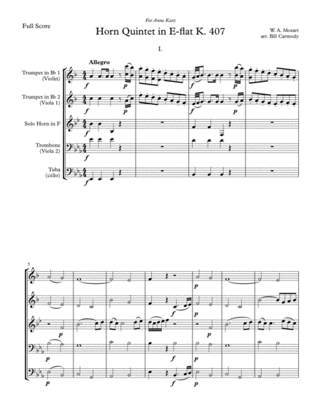 Mozart Horn Quintet K 407 Horn Feature 3 Mvts Page 2