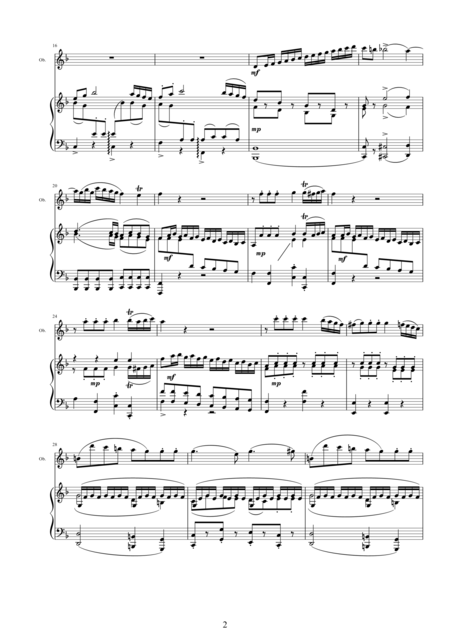 Mozart Oboe Quartet In F Major K370 1 Allegro Oboe And Piano Page 2