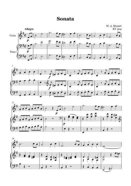 Mozart Sonata For Violin And Piano Kv 304 Page 2
