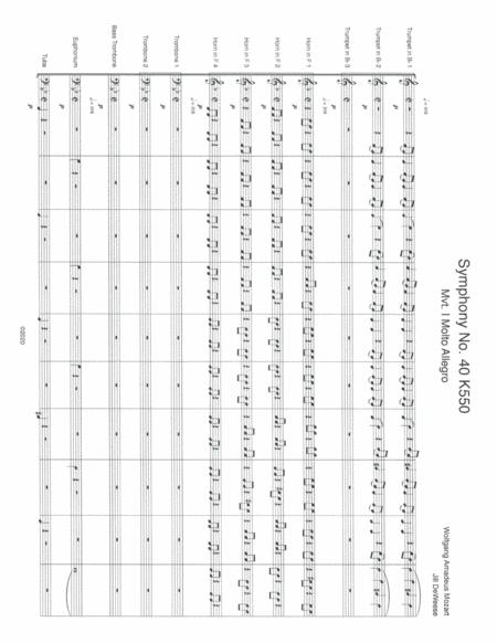 Mozart Symphony No 40 In G Minor Movement 1 For Brass Ensemble Page 2