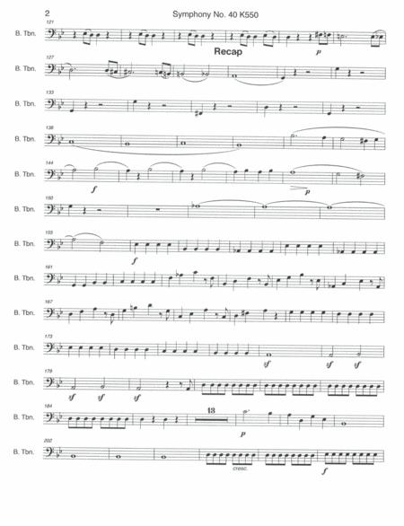 Mozart Symphony No 40 In G Minor Movement 1 Trombone 3 Bass Trombone Only Page 2