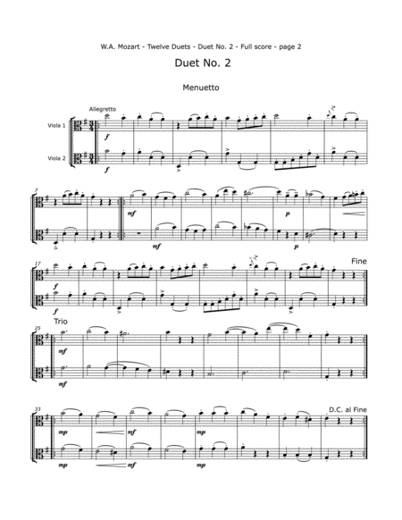 Mozart W A 12 Duos For Two Violas K 487 Page 2