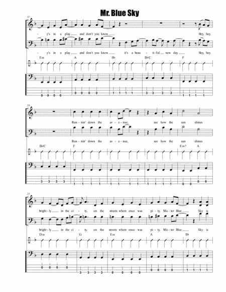 Mr Blue Sky For Sab Choir And Rhythm Bass Section Page 2