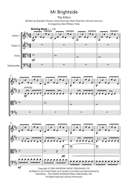 Mr Brightside By The Killers String Quartet Page 2