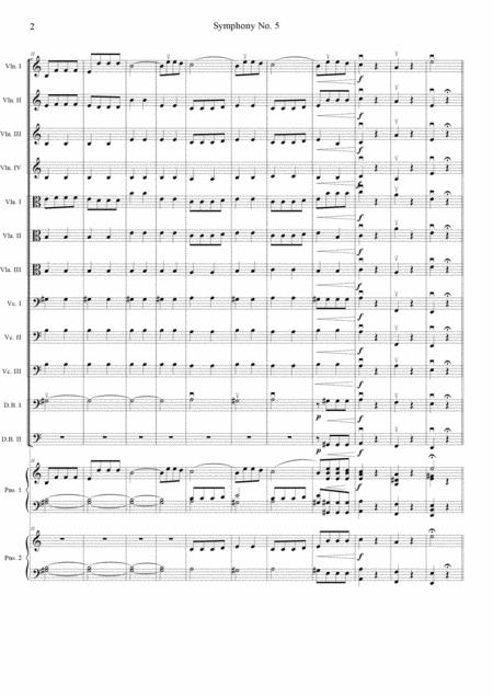 Multi Level Beethoven 5 Allegro Con Brio String Orchestra And Piano Page 2