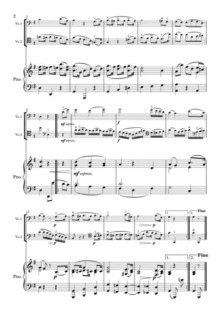 Murray Beethoven Minuet In G 2nd Cello Part New Piano Part Suzuki Bk 3 Page 2