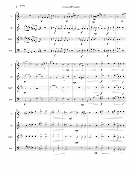 Music All Powerful For Wind Quartet Page 2