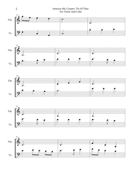 My Country Tis Of Thee America For Violin And Cello Page 2