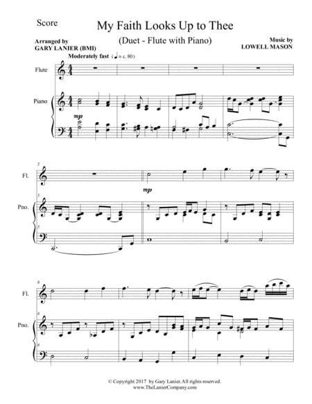 My Faith Looks Up To Thee Flute Piano With Score Part Page 2