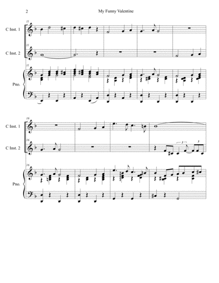 My Funny Valentine Duet For C Instruments Page 2