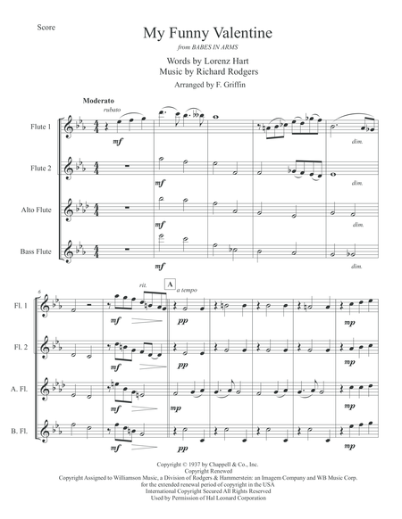 My Funny Valentine For Flute Quartet Page 2