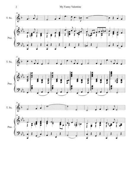 My Funny Valentine For Tenor Saxophone Solo Page 2