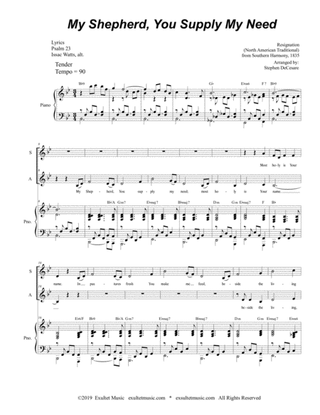 My Shepherd You Supply My Need Duet For Soprano And Alto Solo Page 2