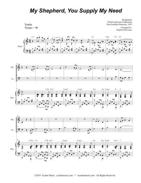 My Shepherd You Supply My Need Duet For Violin And Cello Page 2