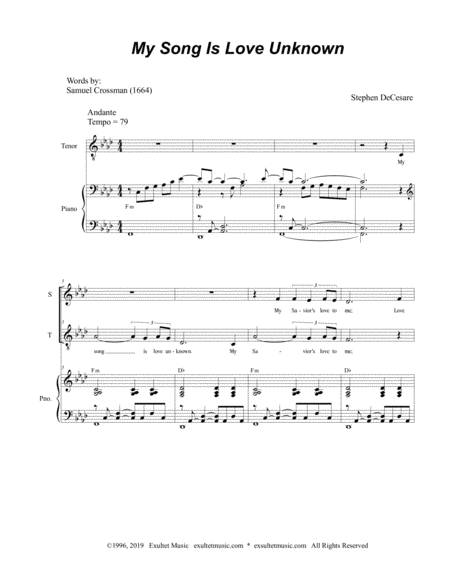 My Song Is Love Unknown Duet For Soprano And Tenor Solo Page 2