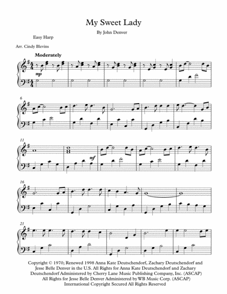 My Sweet Lady Easy Harp Solo Page 2