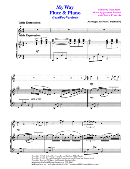 My Way For Flute And Piano Jazz Pop Version Page 2
