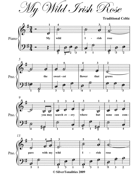 My Wild Irish Rose Easy Piano Sheet Music Page 2