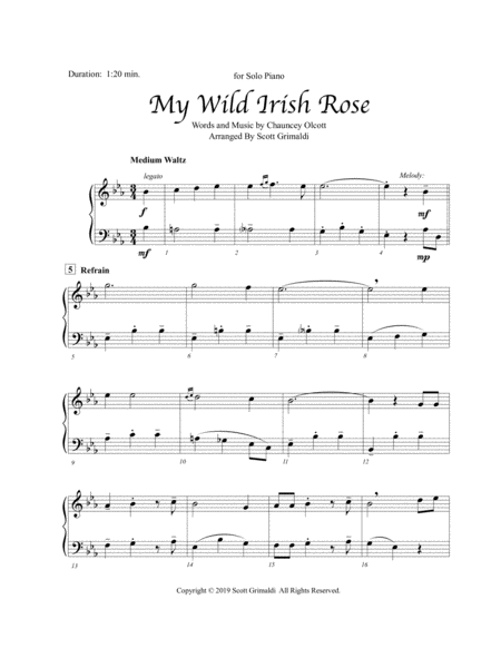 My Wild Irish Rose For Solo Piano Page 2