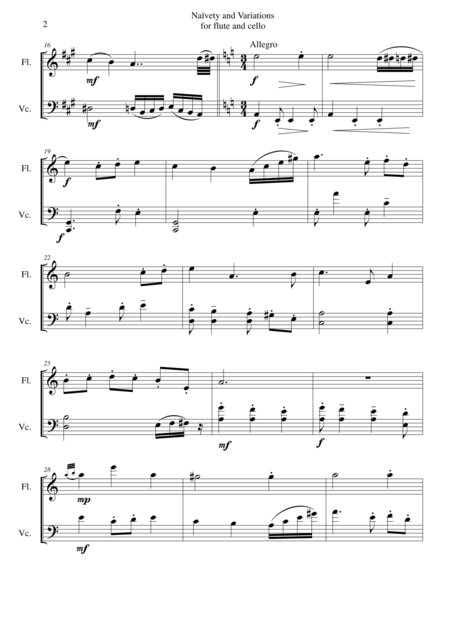 Naivety And Variations For Flute And Cello Page 2