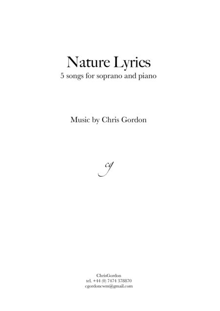 Nature Lyrics 5 Songs For Soprano And Piano Page 2