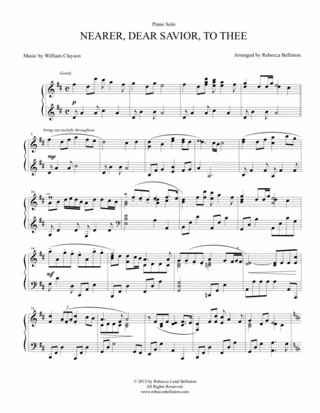 Nearer Dear Savior To Thee Piano Solo Page 2