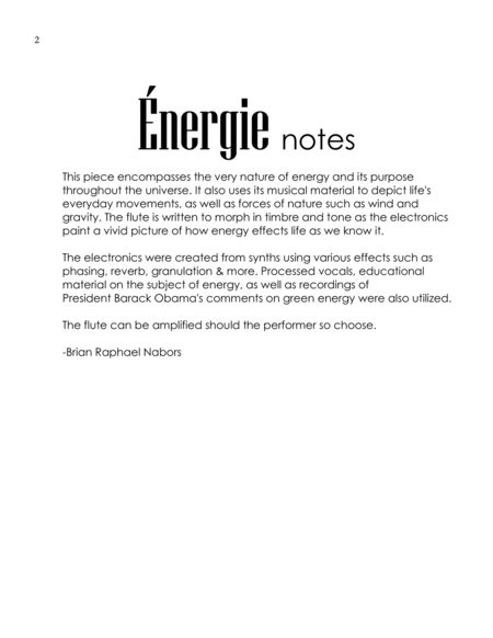 Nergie For Solo Flute Fixed Format Electronics Page 2