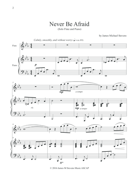 Never Be Afraid Solo Flute Piano Page 2