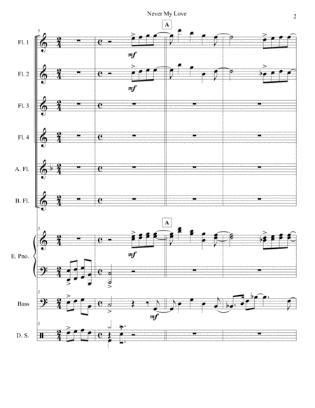 Never My Love Flute Choir Page 2