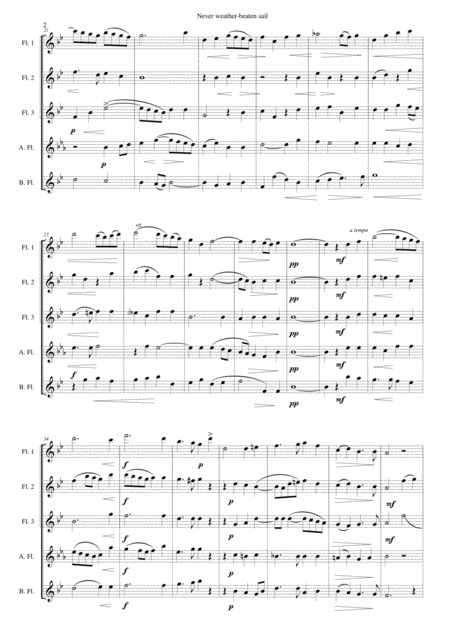 Never Weather Beaten Sail For Flute Quintet Page 2