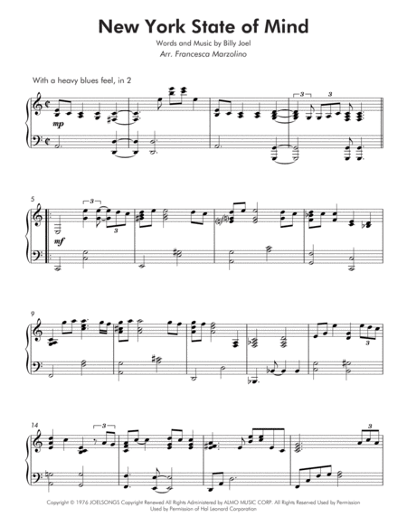 New York State Of Mind Late Intermediate Piano Page 2