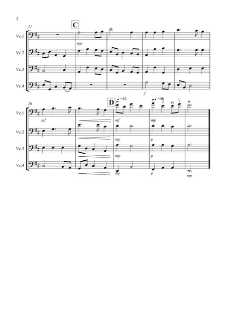 Nimrod From The Enigma Variations For Cello Quartet Page 2