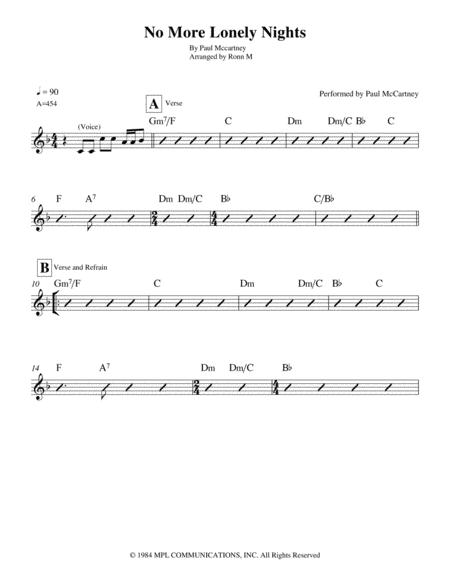 No More Lonely Nights Performed By Paul Mccartney Page 2