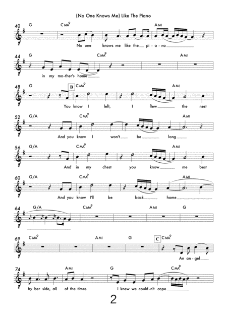 No One Knows Me Like The Piano Eb Instruments Piano Page 2