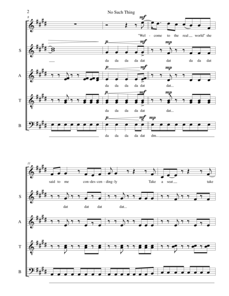 No Such Thing By John Mayer Satb A Capella Page 2