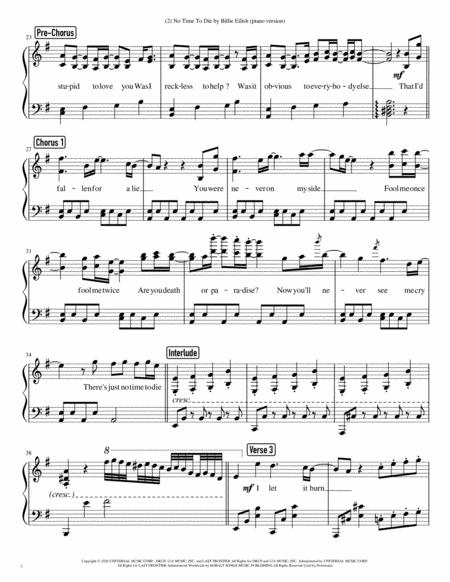 No Time To Die By Billie Eilish Piano Version Page 2
