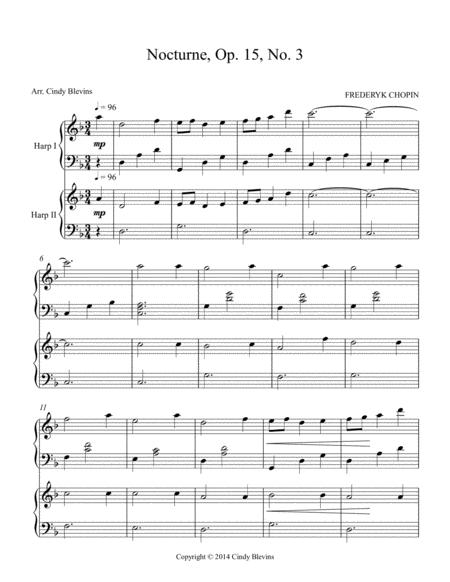Nocturne Arranged For Harp Duet Page 2
