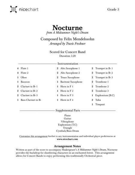 Nocturne From A Midsummer Nights Dream Score Parts Page 2