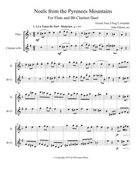 Noels From The Pyrenees Mountains Flute And Clarinet Page 2