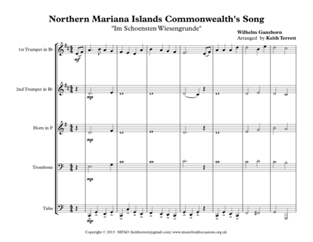 Northern Mariana Islands Commonwealths Song Satil Matawal Pacifico For Brass Quintet Page 2