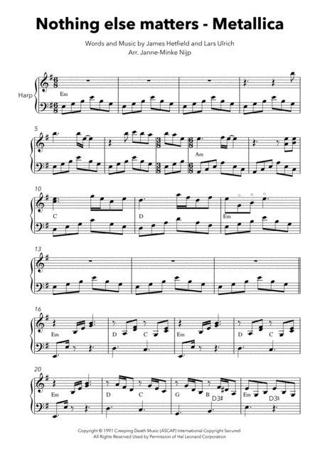 Nothing Else Matters Harp Solo Page 2