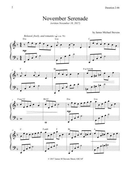 November Serenade Romantic Piano Page 2