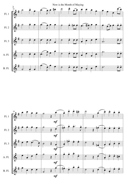 Now Is The Month Of Maying With Variations For Flute Quintet Page 2