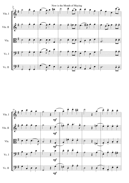 Now Is The Month Of Maying With Variations For String Quintet 2 Violins 1 Viola 2 Cellos Page 2