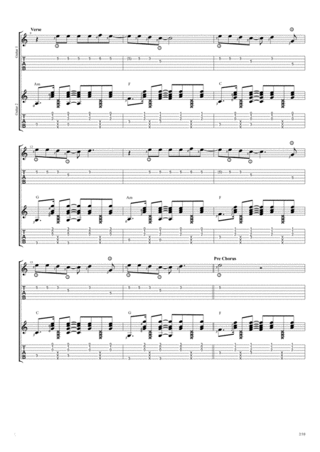 Numb Duet Guitar Tablature Page 2