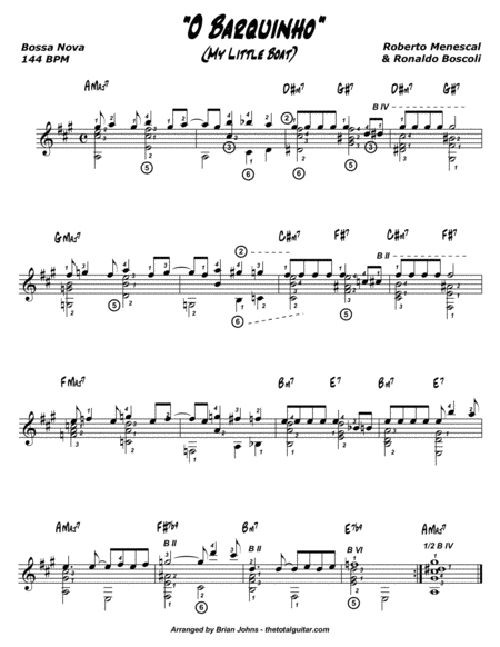 O Barquinho Arranged For Solo Fingerstyle Or Classical Guitar Page 2