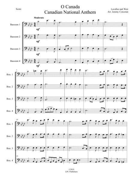 O Canada For Bassoon Quartet Page 2