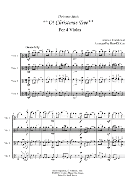 O Christmas Tree For 4 Violas Page 2