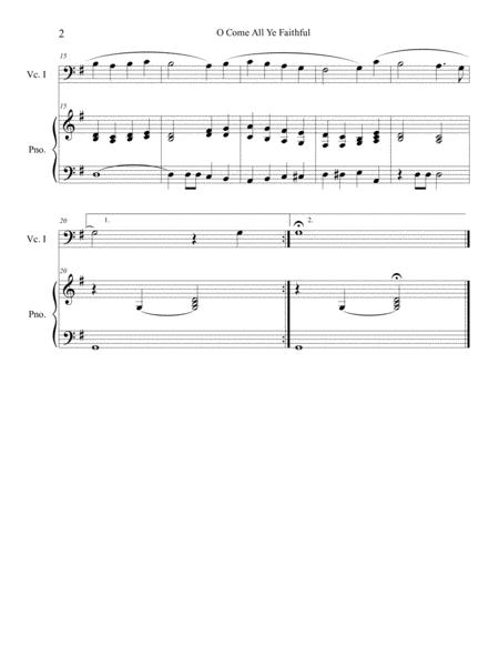 O Come All Ye Faithful Cello Solo With Optional Piano Accompaniment Page 2