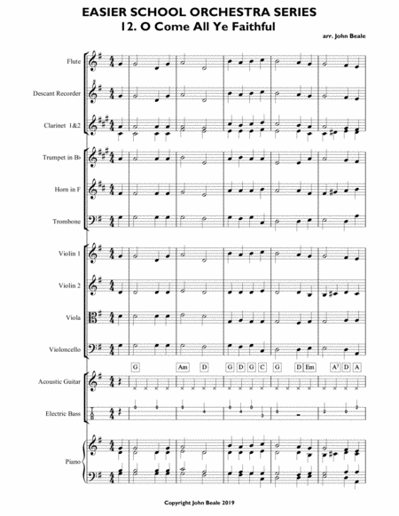 O Come All Ye Faithful For School Orchestra Page 2